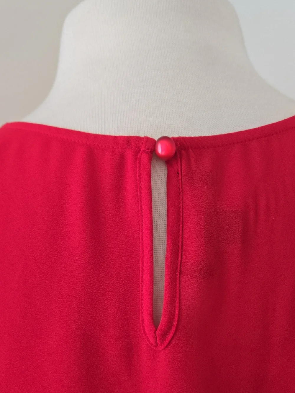 Women's Red Cold-Shoulder Ruffle Blouse - Picture 5 of 10